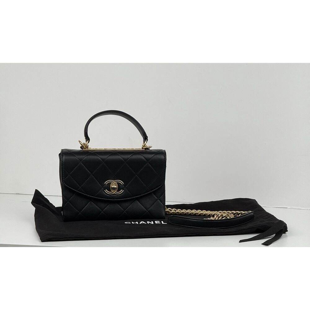 Chanel Trendy Spirit Top Handle Bag Quilted Lambskin Small